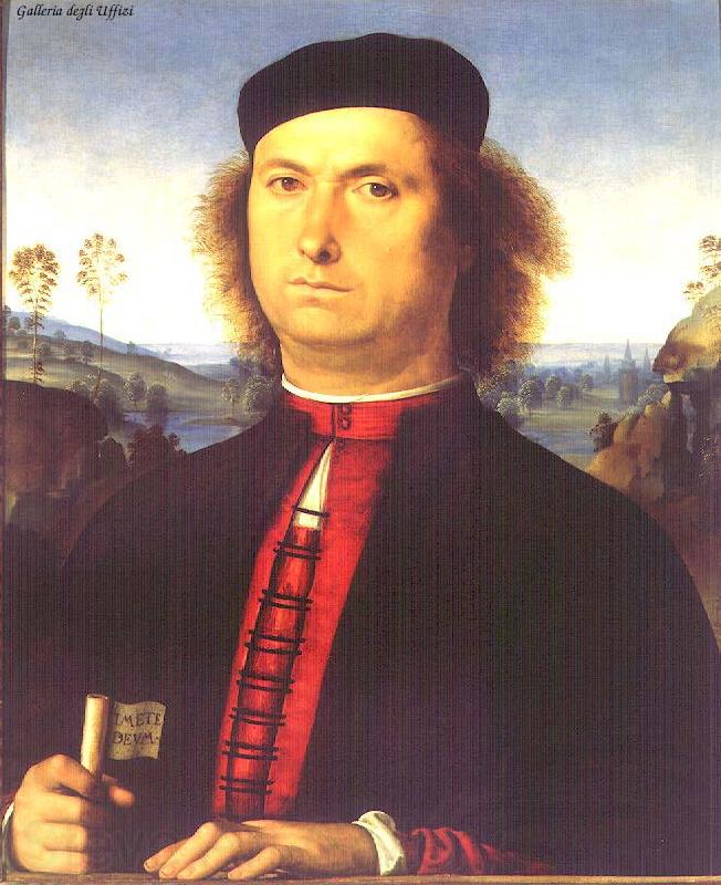 PERUGINO, Pietro Portrait of Francesco delle Opere te Germany oil painting art